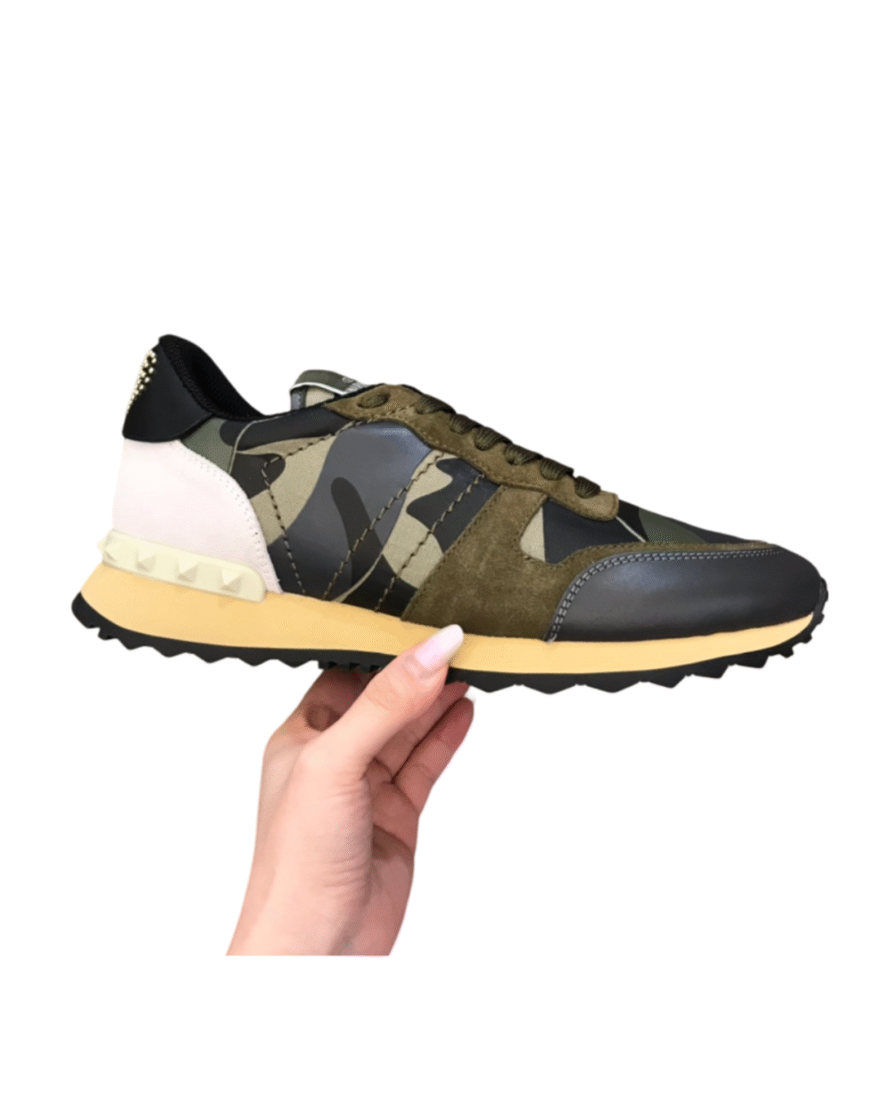 Valentino Garavani Rockrunner Lace-Up Grön/Vit/Svart